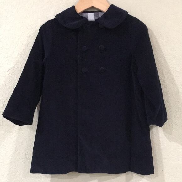 VTG Rags Land Girls Sz 2T Blue Corduroy Peacoat Jacket Made in USA - Picture 1 of 10